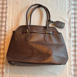 Elegant Brown Leather Tote Bag